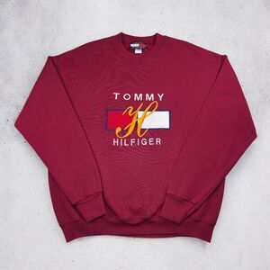 Vintage Tommy Hilfiger Spell Out Logo Crewneck Sweatshirt XL USA Made
